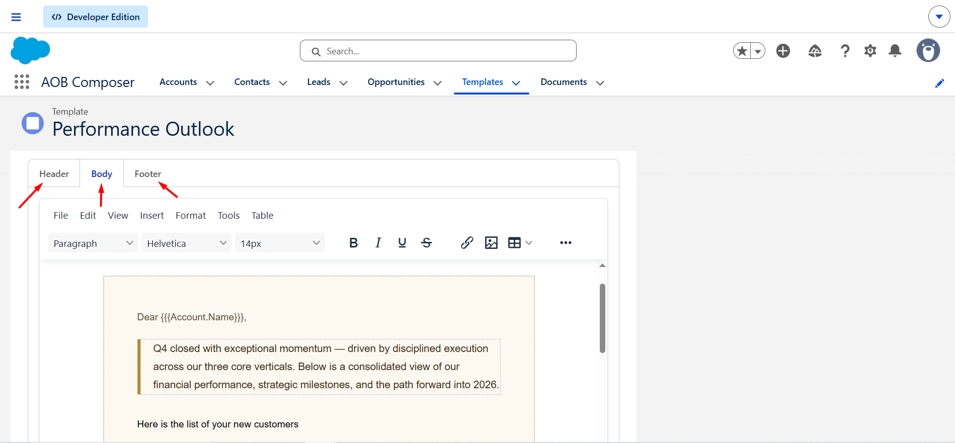 Create and Preview Template: screenshot 3