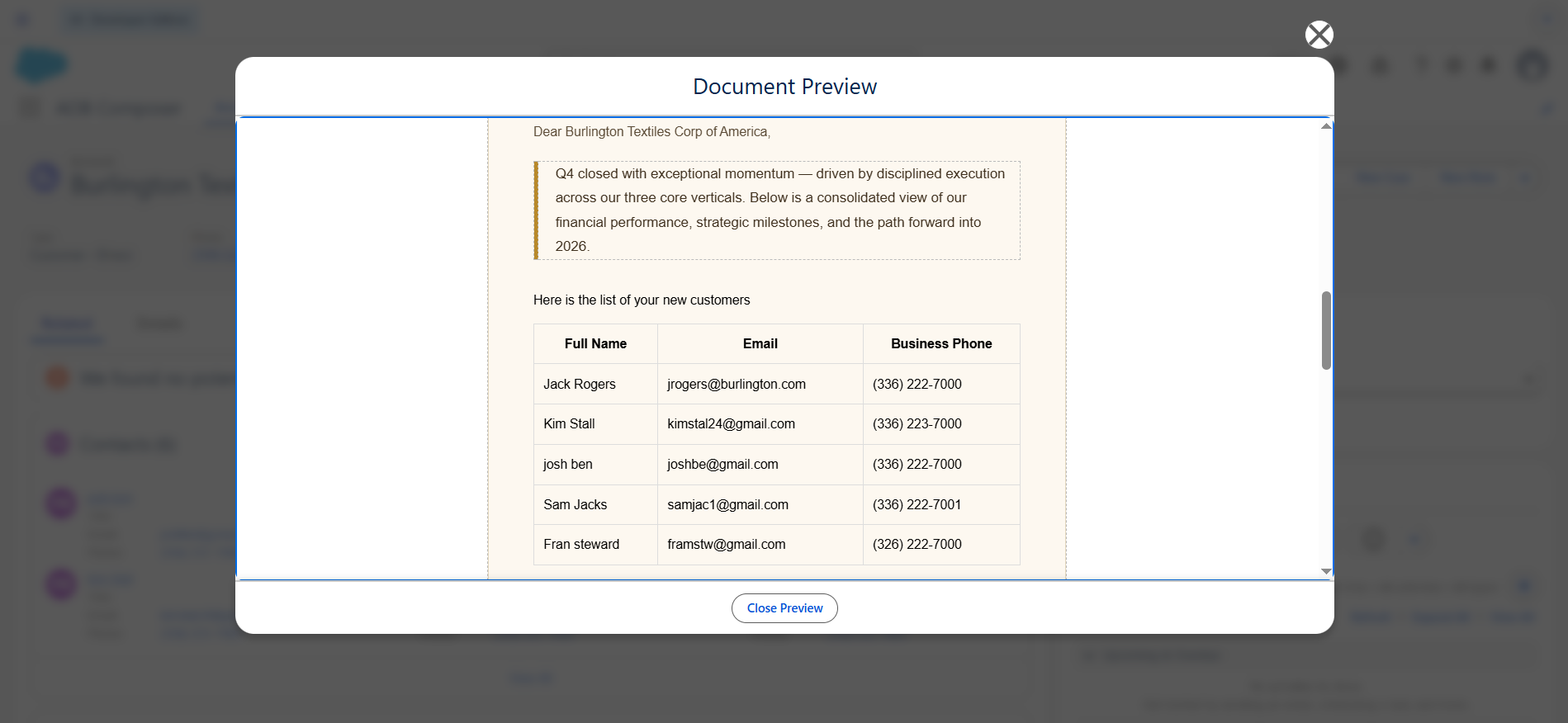 Generate Document using Component: screenshot 3