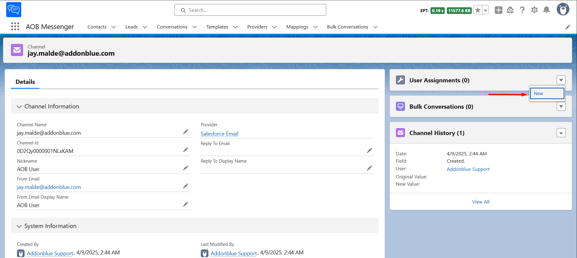 Setup Salesforce for sending emails: screenshot 7