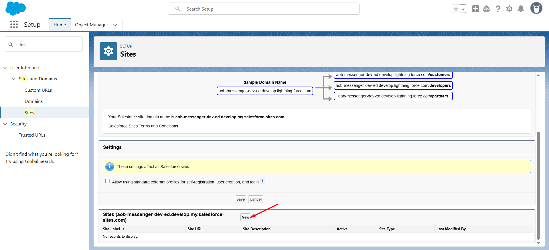 Setup Sites for Incoming Webhook Requests: screenshot 2