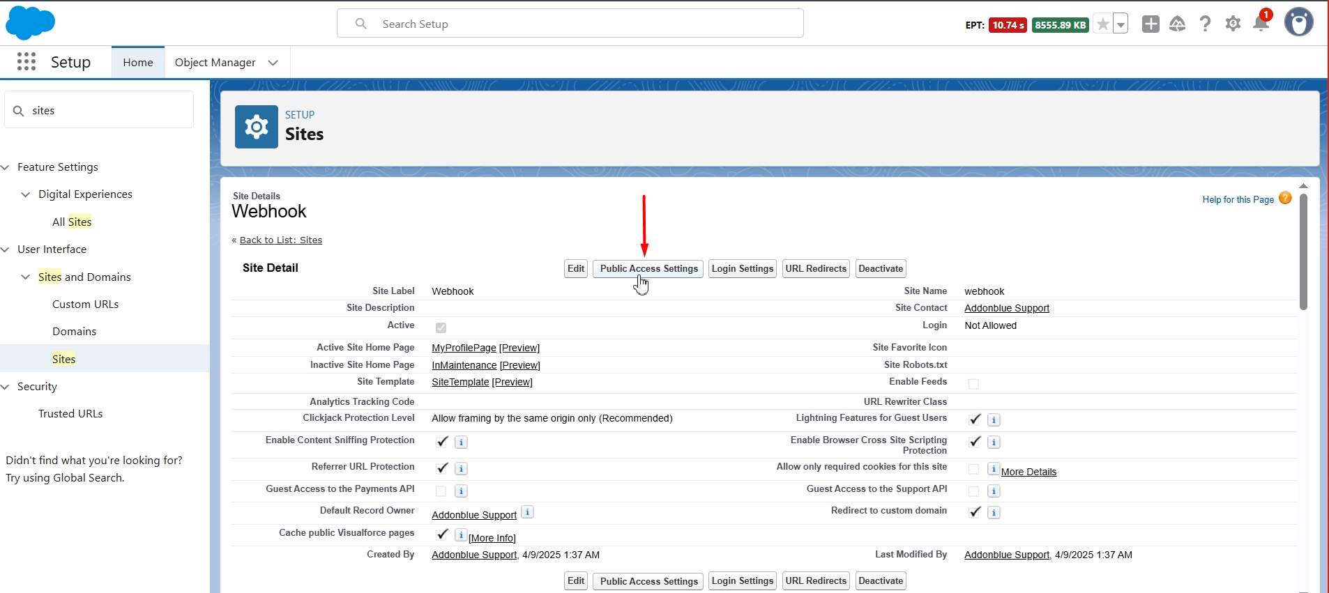 Setup Sites for Incoming Webhook Requests: screenshot 4