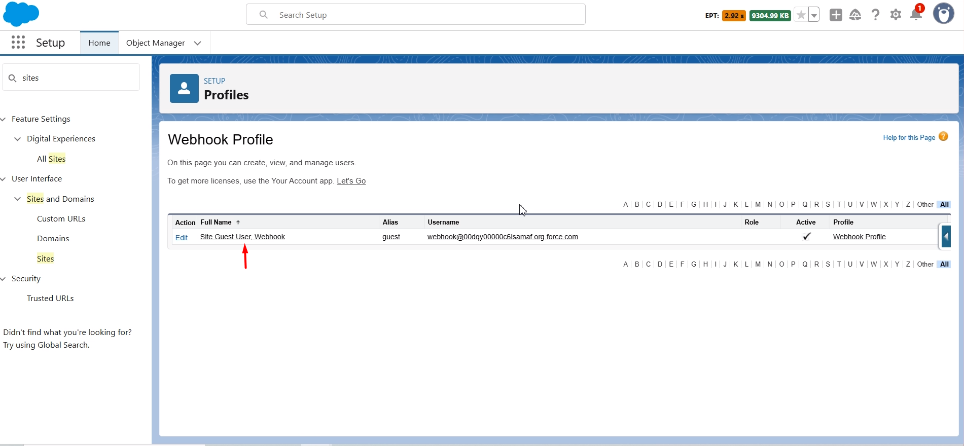 Setup Sites for Incoming Webhook Requests: screenshot 6