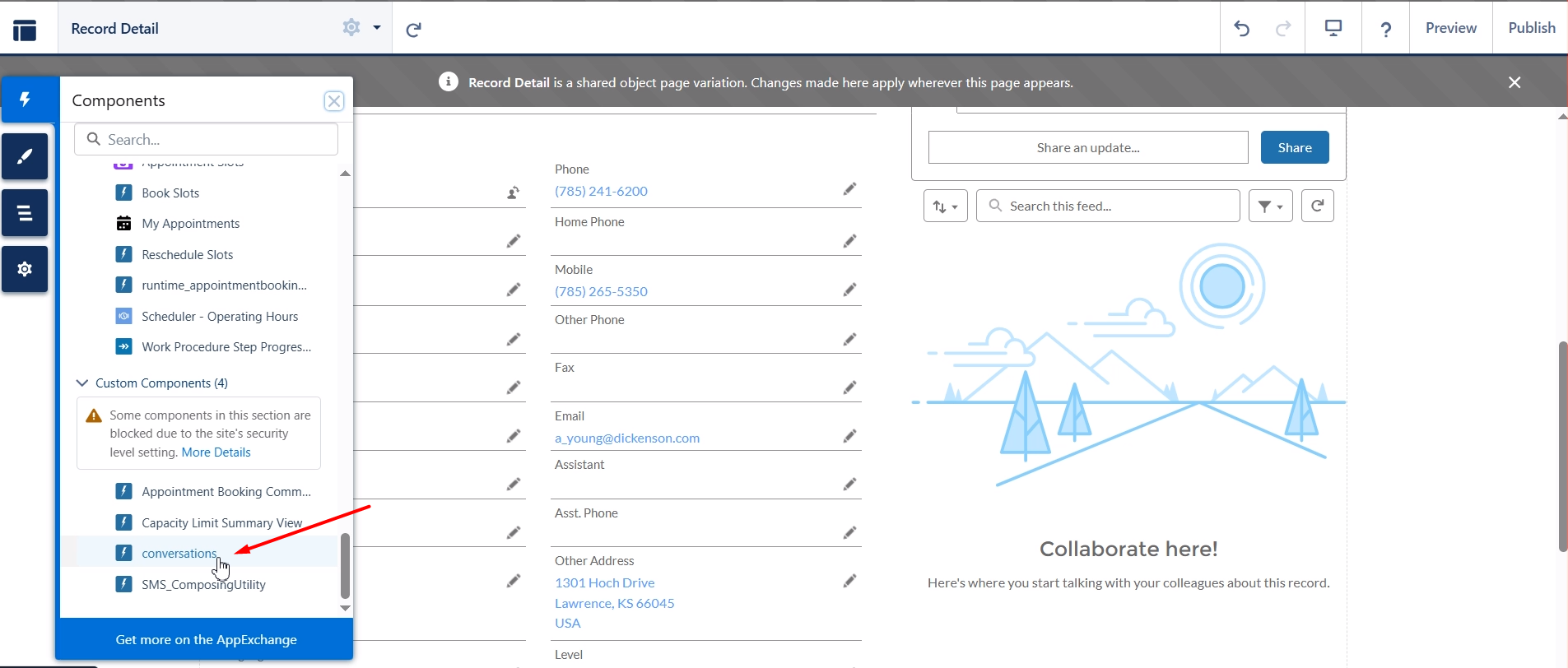 Setup conversations component for Community Users (Optional): screenshot 5