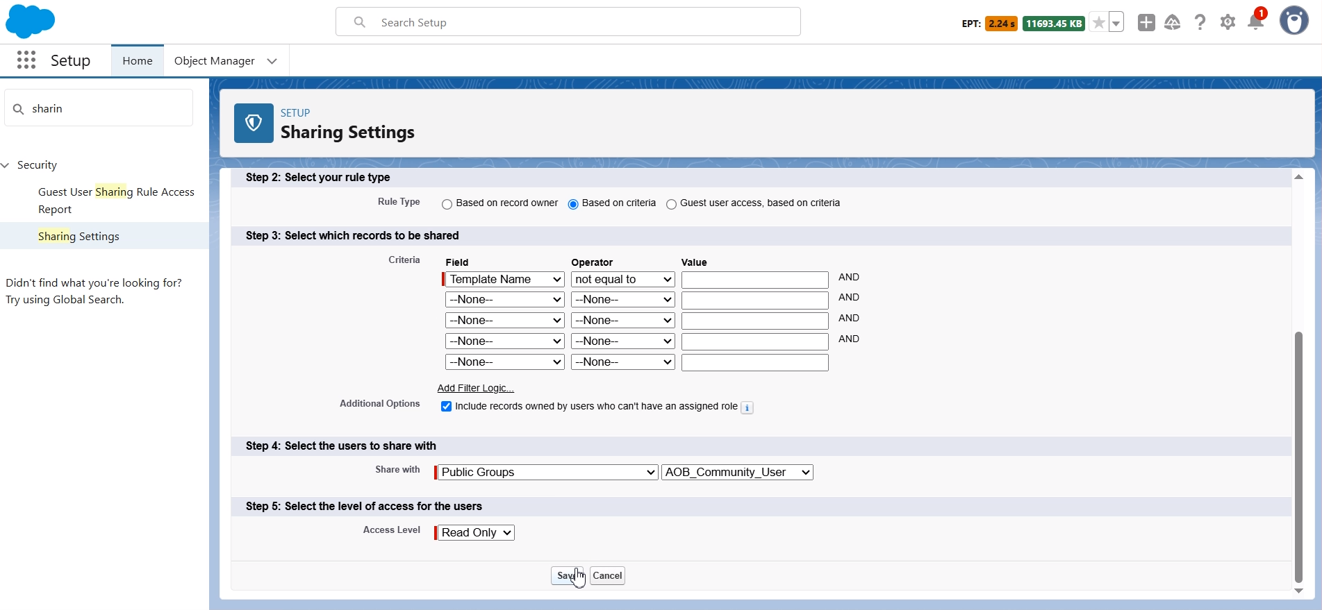 Share channel and template records with Community User: screenshot 17