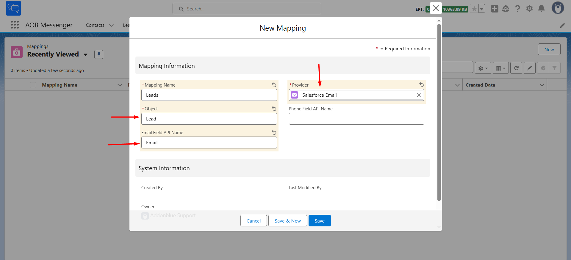 Setup Mappings: screenshot 1