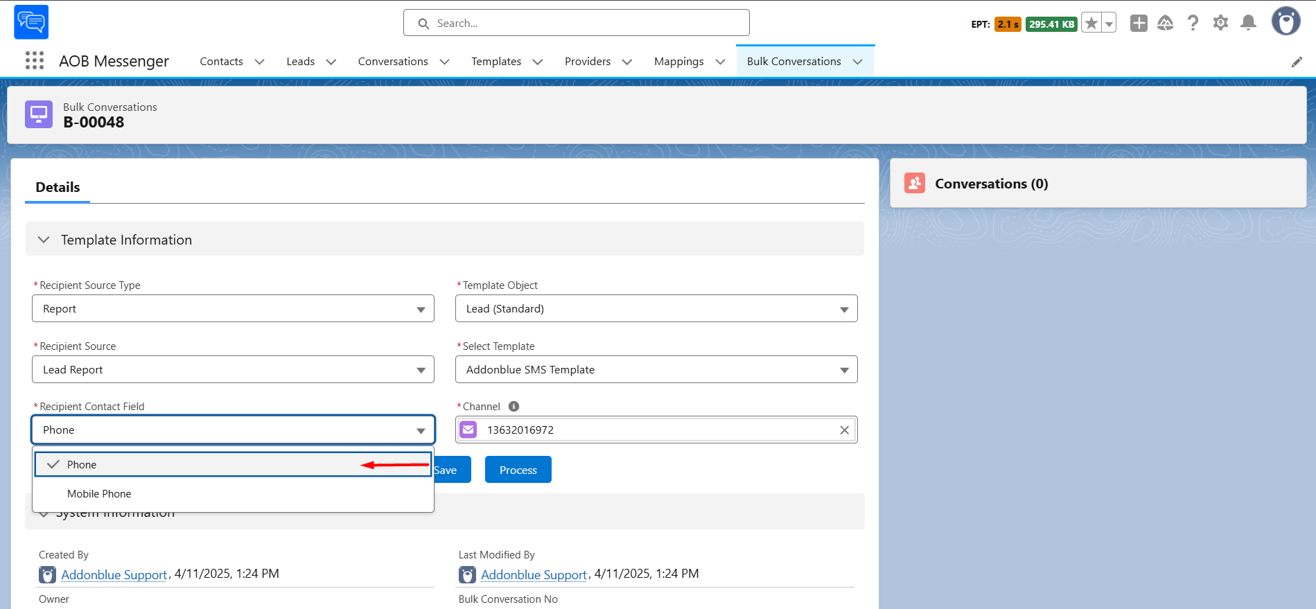 Bulk Conversations for SMS: screenshot 2