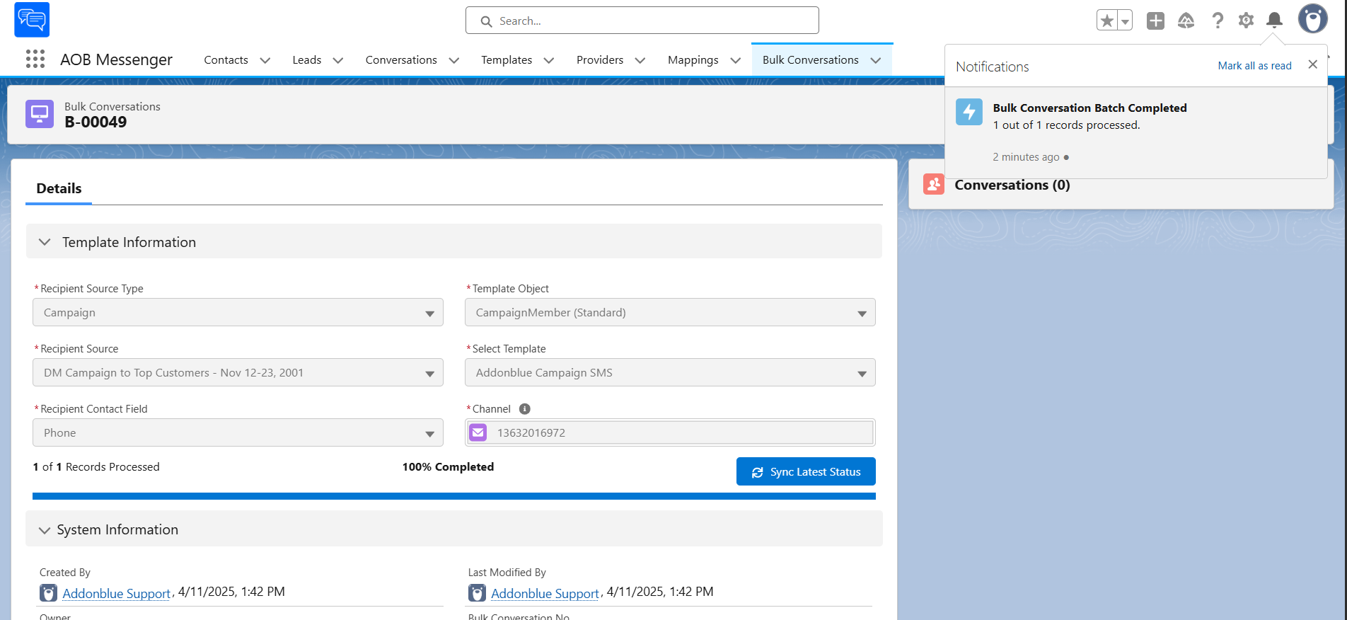 Bulk Conversations for SMS: screenshot 13