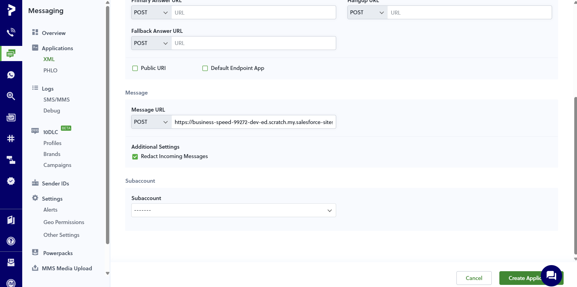 Setup Plivo for sending SMS/MMS: screenshot 10