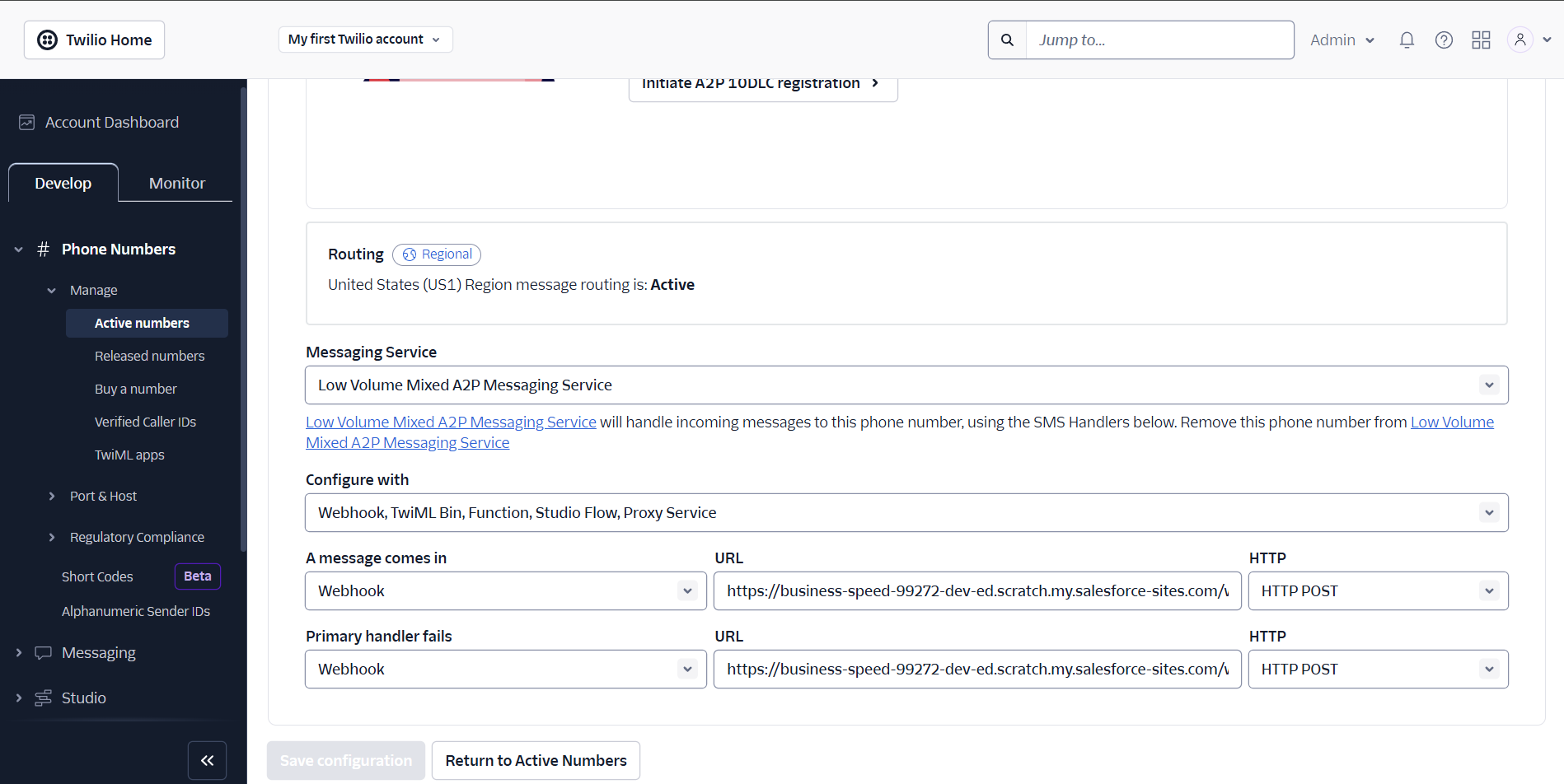 Setup Twilio for sending SMS/MMS: screenshot 10
