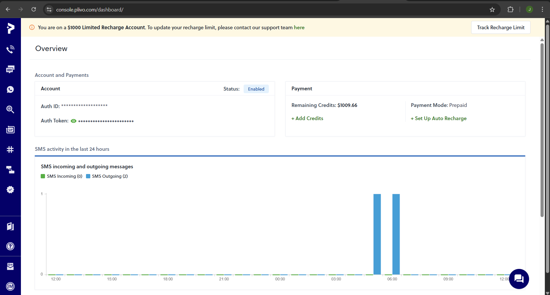 Setup Plivo for sending SMS/MMS: screenshot 7