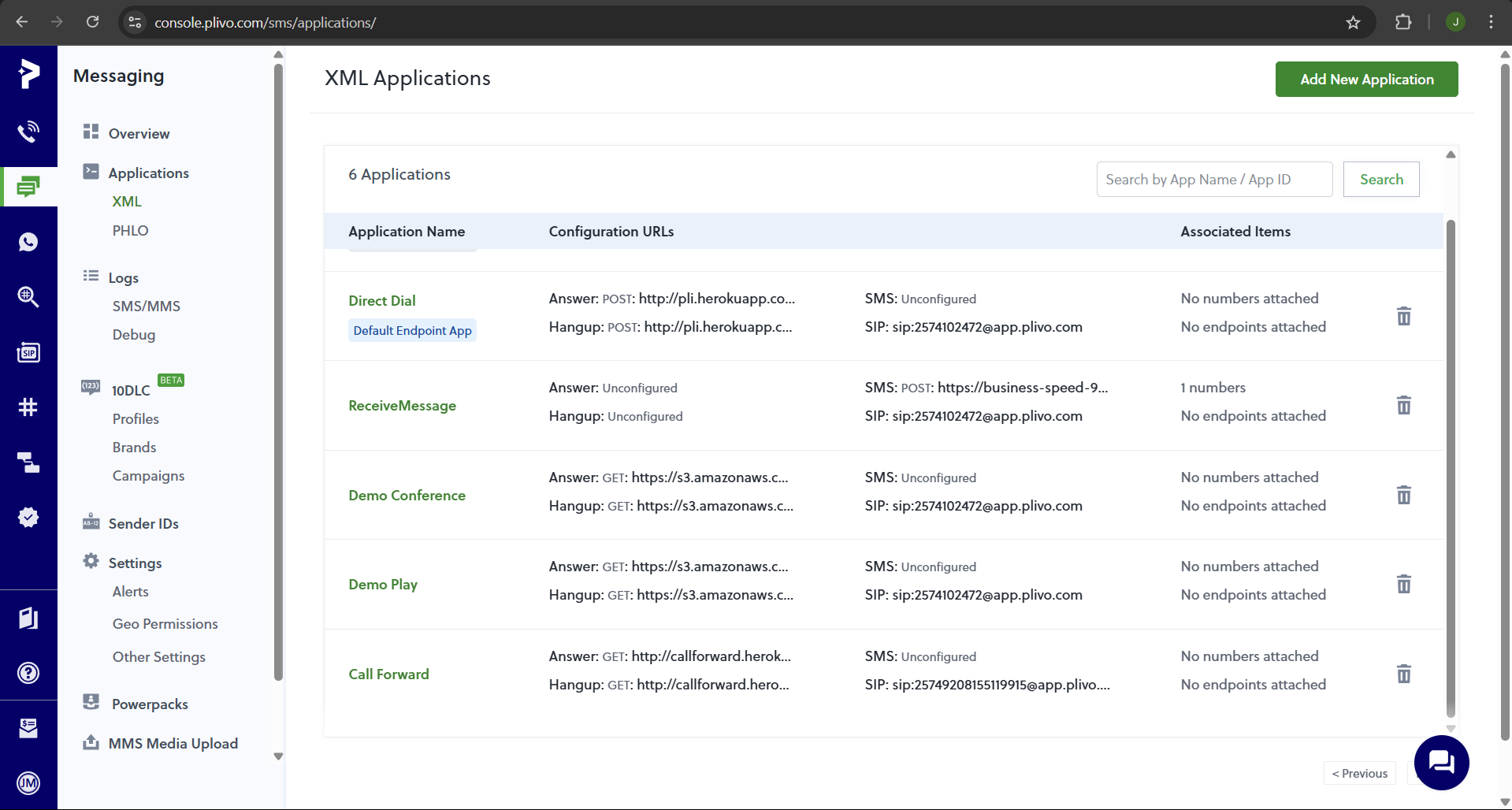 Setup Plivo for sending SMS/MMS: screenshot 8