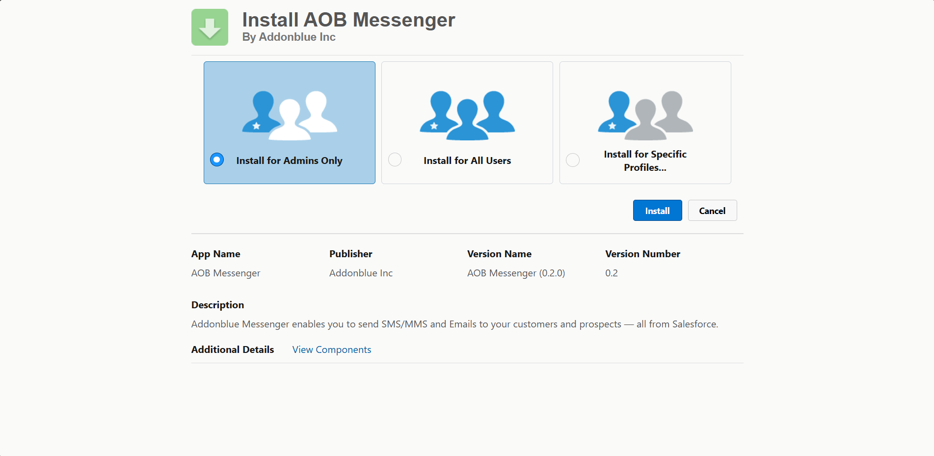 AOB Messenger Installation: screenshot 1