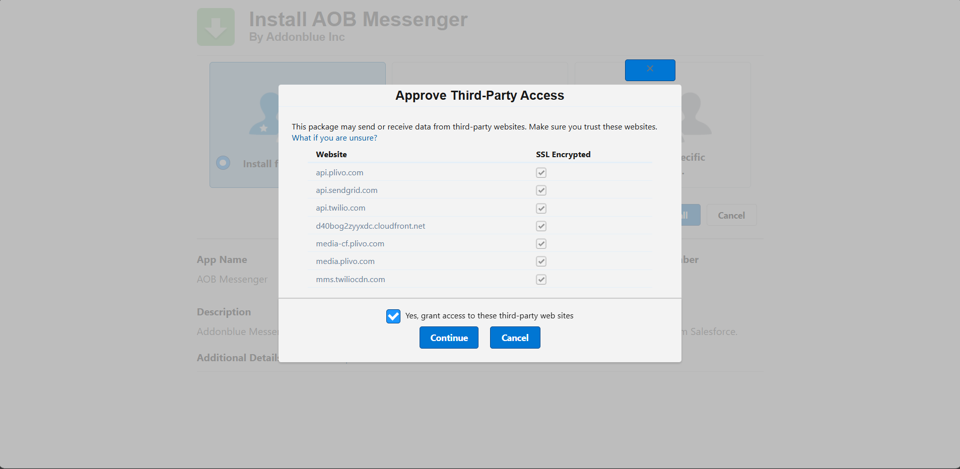 AOB Messenger Installation: screenshot 2