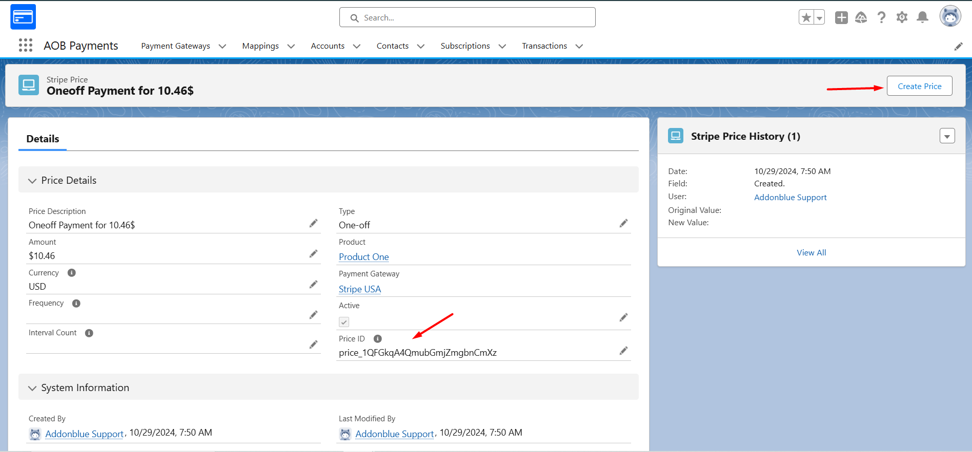 Product and Price creation: screenshot 4