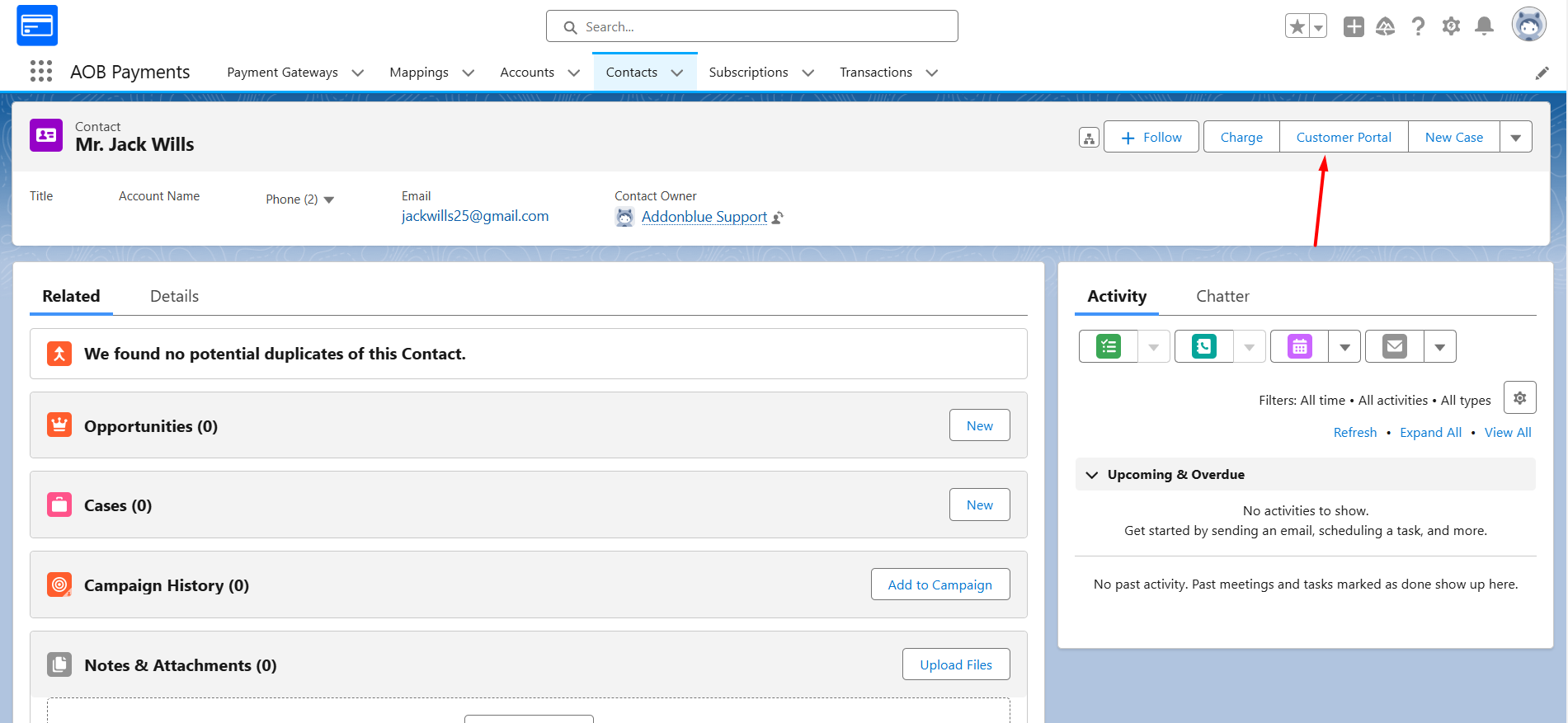 Cancel a Subscription from Customer Portal: screenshot 1