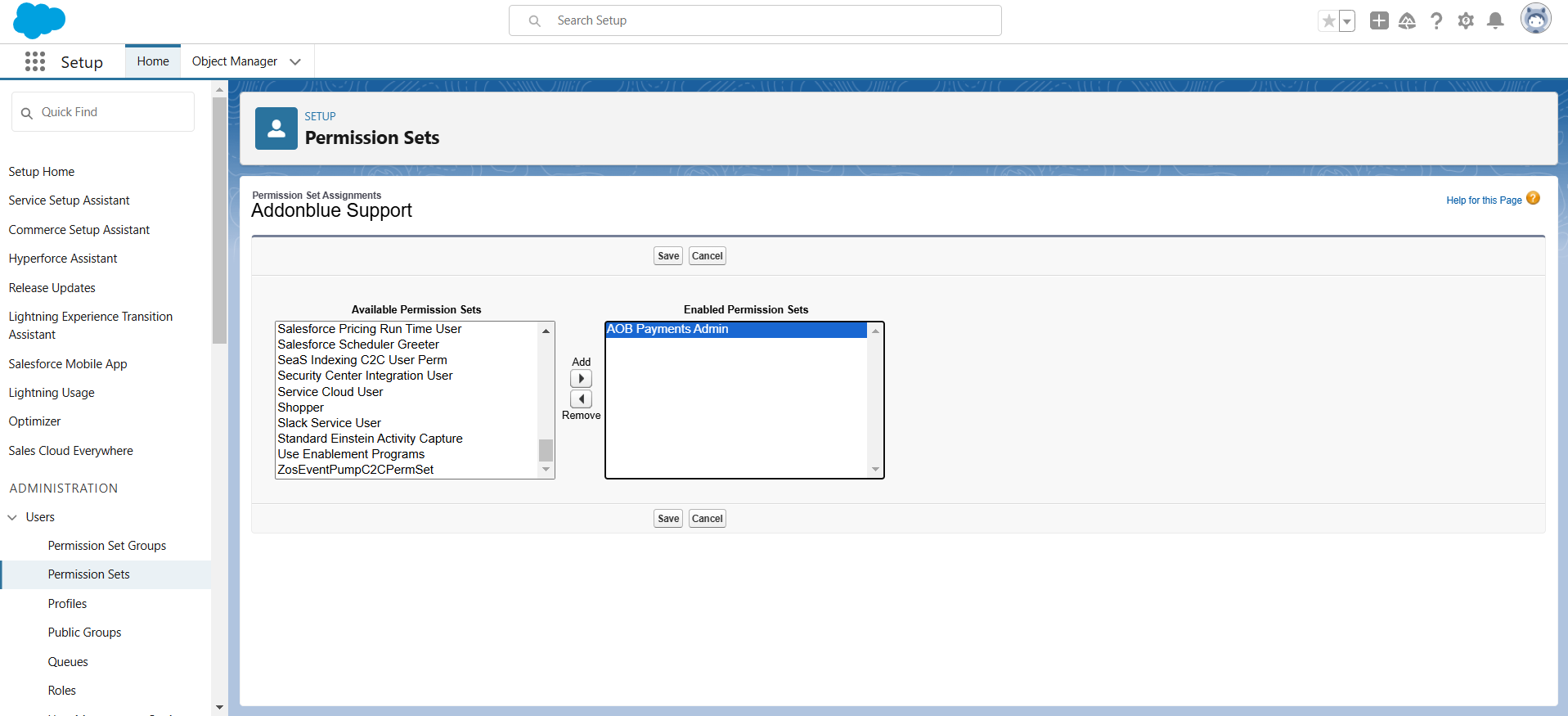 AOB Payments Setup: screenshot 2