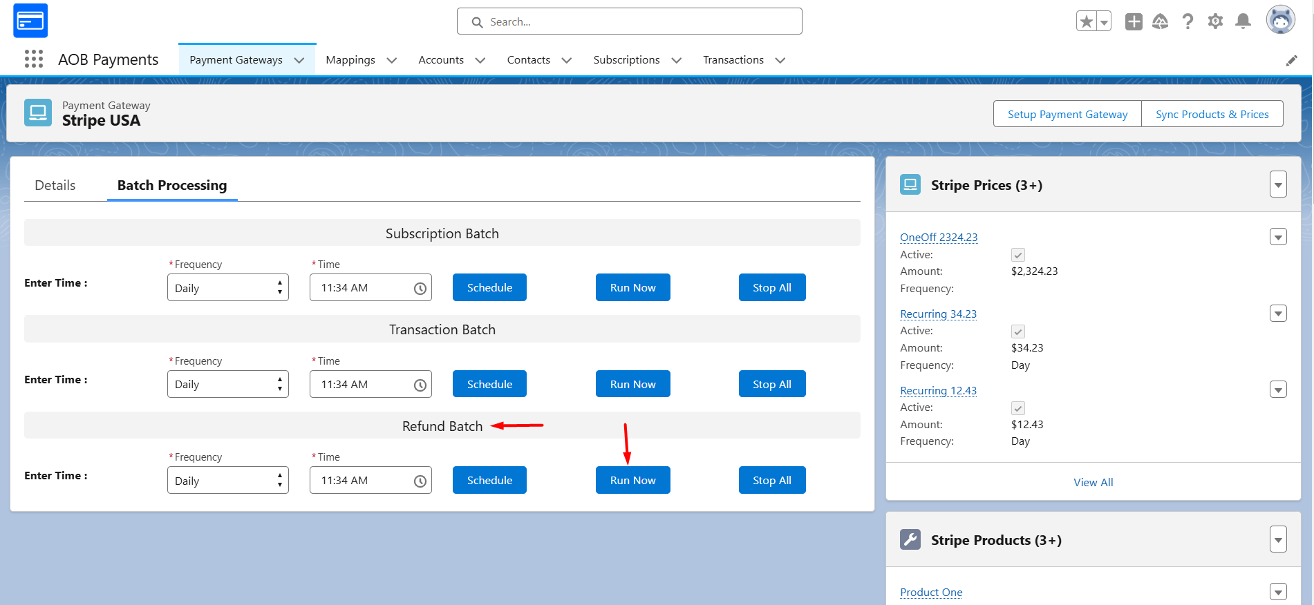 Refund Batch Processing: screenshot 1
