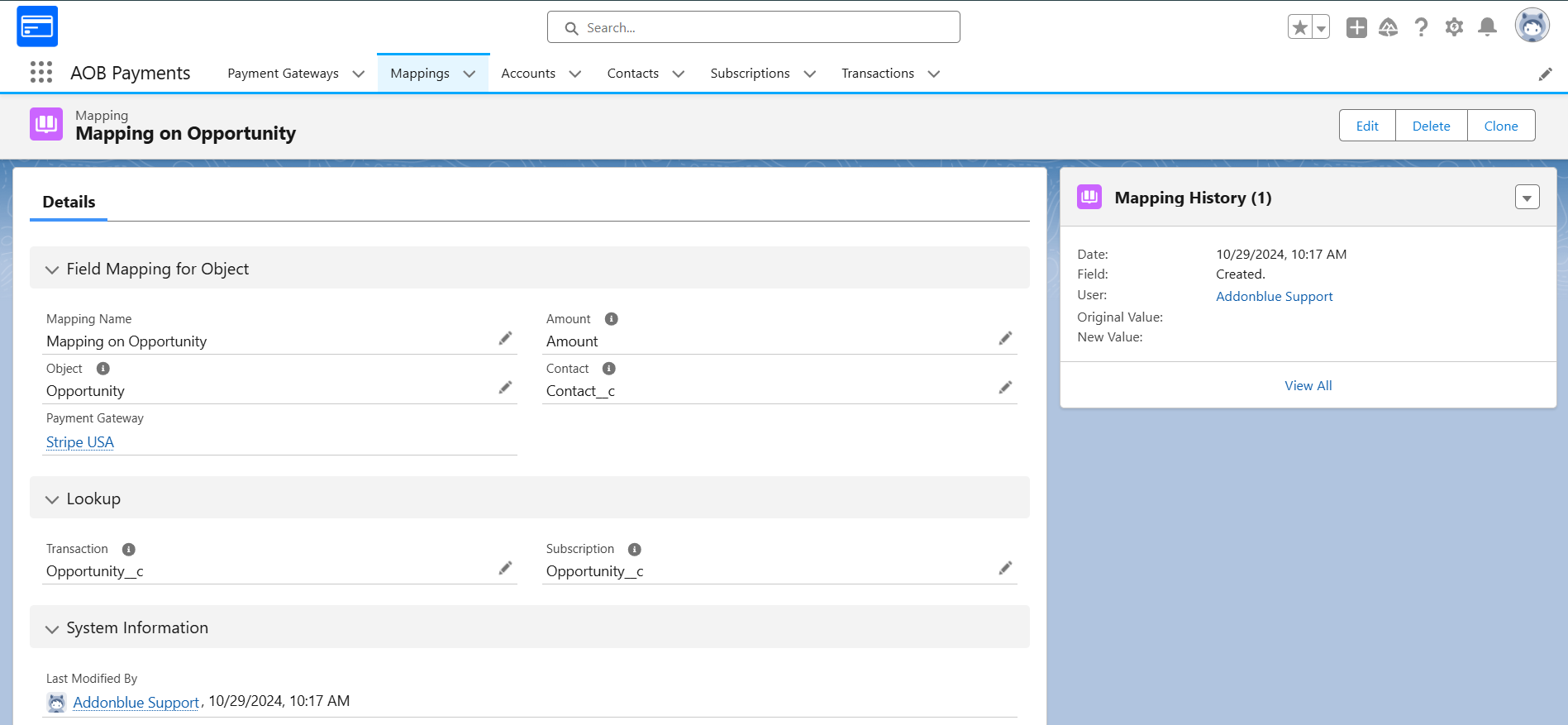 Setup Mapping Object: screenshot 1